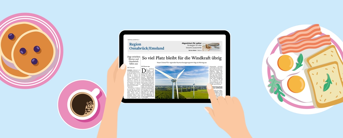 Frühstückstisch mit E-Paper