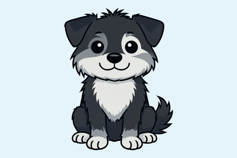 Hund mit schwarz-weißem Fell