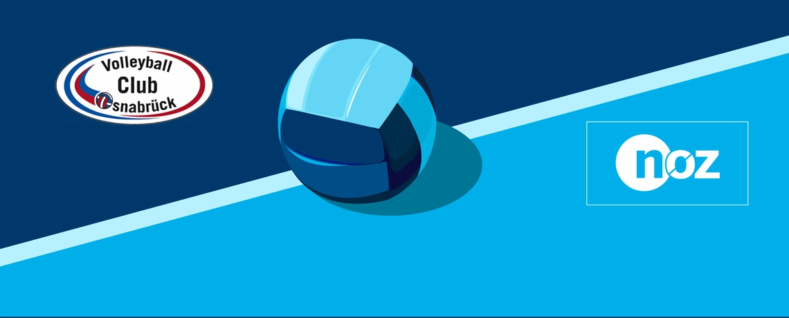VCO Osnabrück Logo und Volleyball mit noz Logo